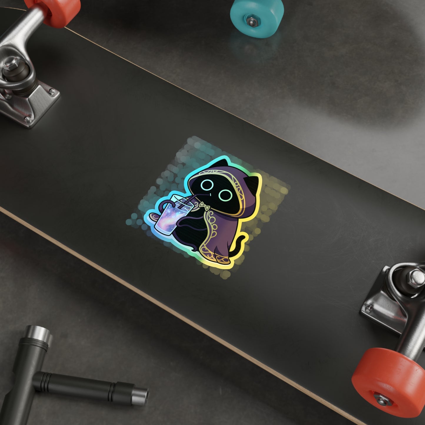 Holographic Cat  Arcane Chill Mode Stickers